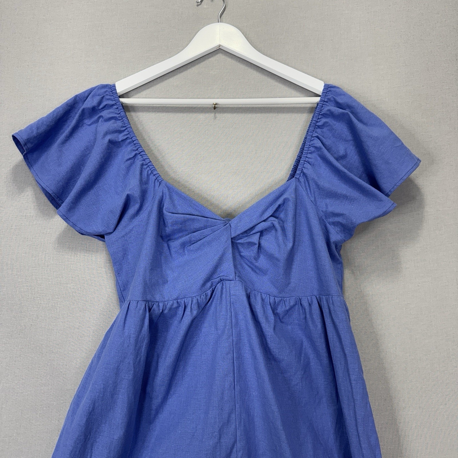 La Relaxed Young Dress Womens Large Bluebell Linen Blend Babydoll Sundress Beach — image 3 of 8